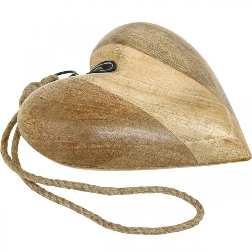 Artikel Houten hart, decoratief hart om op te hangen, hartdecoratie H19cm
