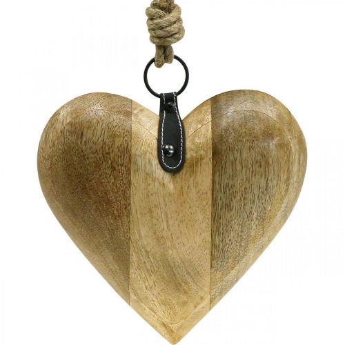 Artikel Houten hart, decoratief hart om op te hangen, hartdecoratie H19cm