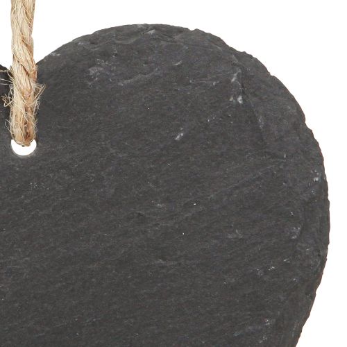 Artikel Hart van leisteen leisteen hart om op te hangen zwart 10cm 6st