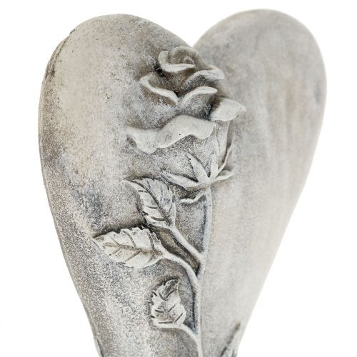 Floristik24 Hart met roze grijs 16,5cm x 10cm 2 st