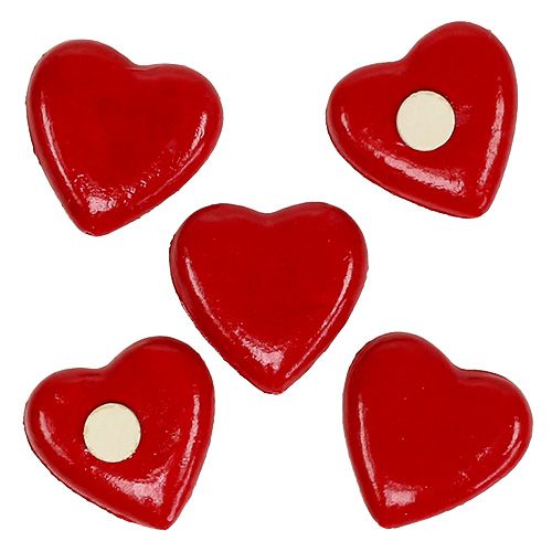 Floristik24 Hart om op te plakken 3,5 cm rood 24st