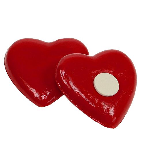 Floristik24 Hart om op te plakken 3,5 cm rood 24st