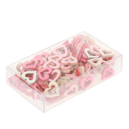 Floristik24 Hart om te strooien roze, roze, natuur 2cm 144p