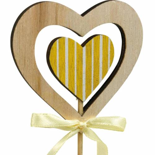 Floristik24 Decoratieve plug vlinder bloem en hart, lentedecoratie, bloemenplug, Valentijnsdag 9st