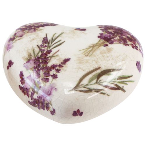 Artikel Hartdecoratie keramiek decoratie lavendel vintage steengoed 10,5 cm
