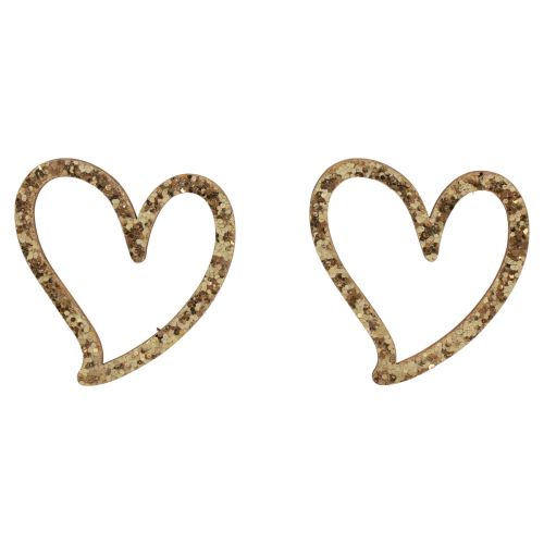 Floristik24 Hartdecoratie strooidecoratie harten houten tafeldecoratie goud 5cm 48 st