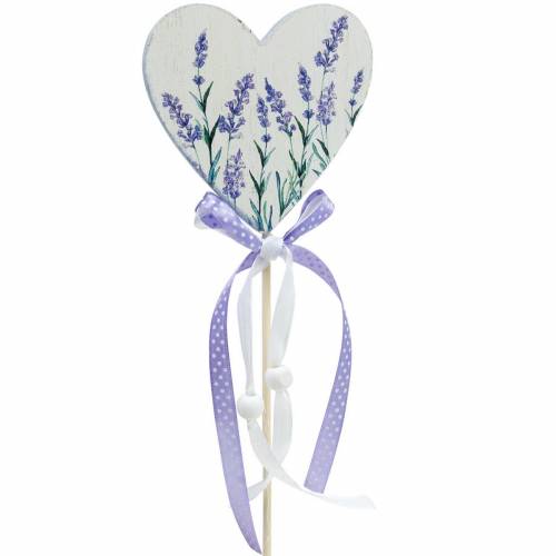 Floristik24 Lavendel hart, zomerdecoratie, hart om te plakken met lavendel, mediterrane hartdecoratie 6st