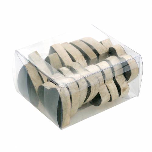 Floristik24 Harten van mangohout, natuurlijk geglazuurd, zwart 4,3 cm × 4,6 cm 16 st