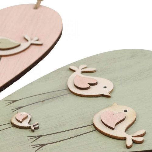 Artikel Houten hart, decoratief hart om op te hangen, hartdecoratie H16cm 6 st