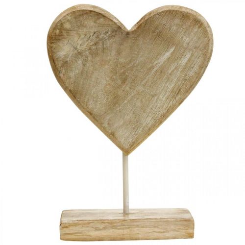 Floristik24 Houten hart hart op een stokje deco hart hout naturel 25,5cm H33cm