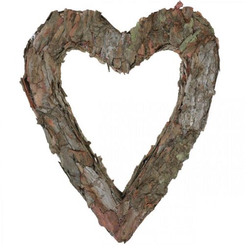 Artikel Deco hart open dennenschors herfstdecoratie grafdecoratie 30×24cm