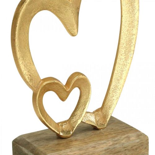 Floristik24 Metalen Harten Tafeldecoratie Valentijnsdag Bruiloft Decoratie Gouden Natuurlijk H19cm