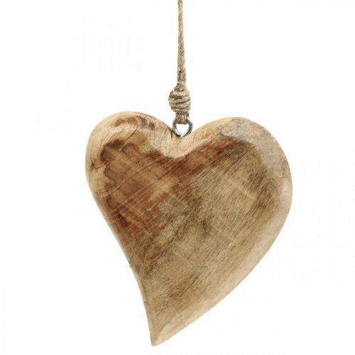 Floristik24 Houten hart hartjes van hout deco hanger mangohout H14cm 3st