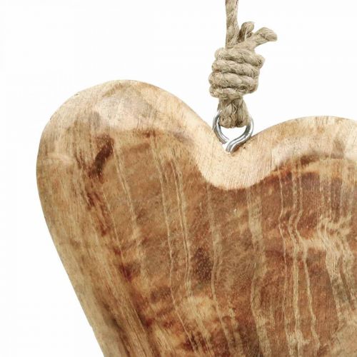 Artikel Houten hart hartjes van hout deco hanger mangohout H14cm 3st