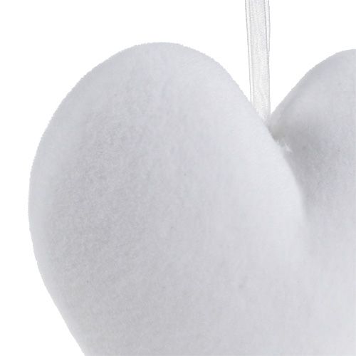Floristik24 Harten stroomden om op te hangen 15cm wit 4st