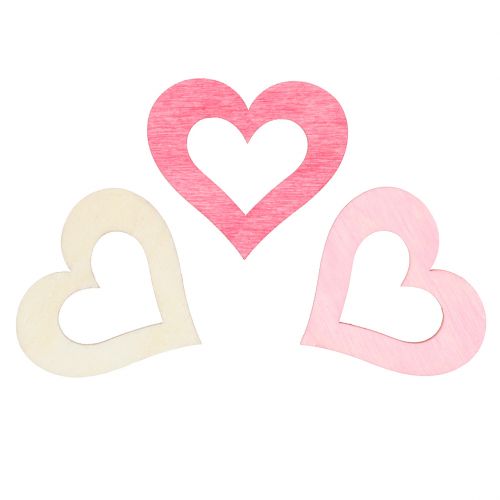 Floristik24 Hartjes om te strooien roze, roze, naturel 4cm 72 st