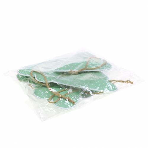 Floristik24 Harthanger metaal groen, wit gestippeld H11cm 6st