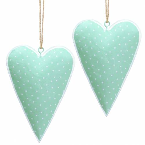 Floristik24 Harthanger metaal groen, wit gestippeld H11cm 6st