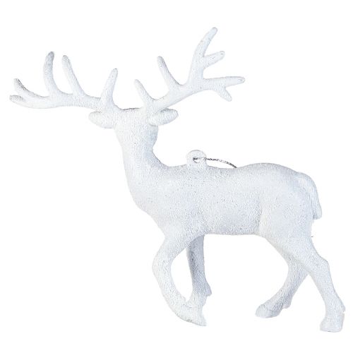 Artikel Hertendecoratie in witte kersthanger H13,5cm 3st