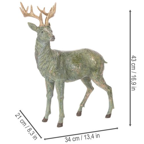 Hertenbeeldje, decoratief, staand, gedetailleerd, 43 cm | Floristik24.nl