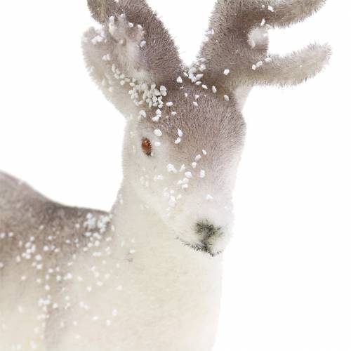 Artikel Decoratief Rendier Wit met Glitter – Winter Kerstdecoratie 20cm 3st