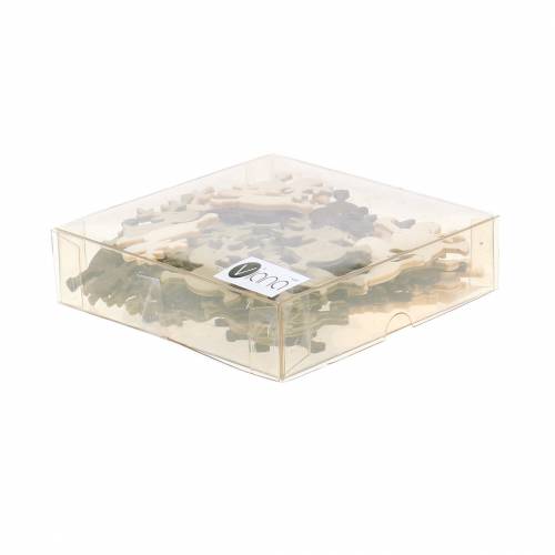 Floristik24 Strooidecoratie hert van hout wit, bruin, naturel 4cm 72 st