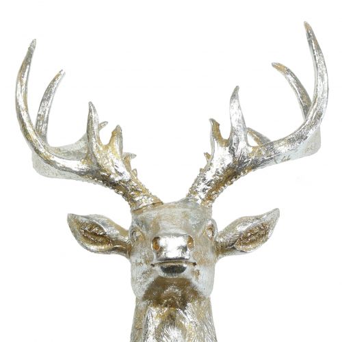 Floristik24 Hertenkop voor wanddecoratie goud, zilver 22cm x 32cm