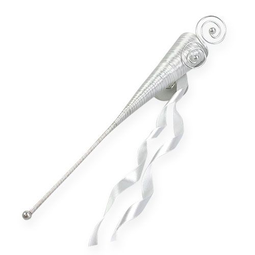 Floristik24 Satijnen zakje wit 40cm 3st