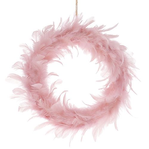 Floristik24 Bruiloft decoratie veerkrans roze Ø20cm 3st