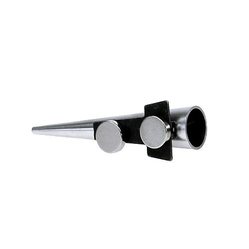Floristik24 Trouwspeld met magneet, glanzend zilver 7cm