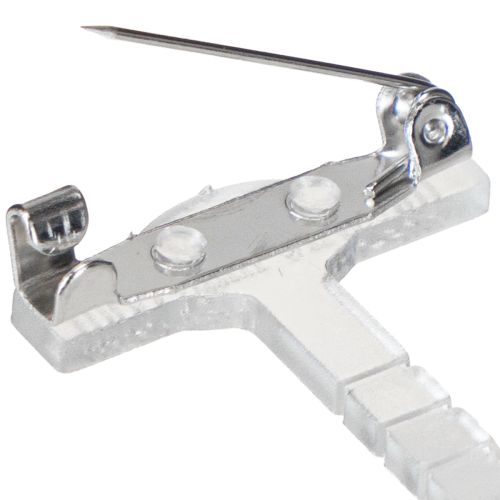 Artikel Bruiloft revers spelden transparant/zilver 5 cm 50 stuks