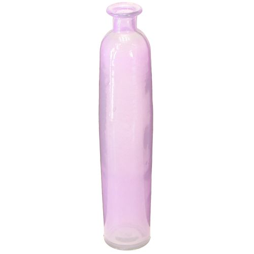 Hoge bloemenvaas paarse flessen decoratief glas Ø6,5cm H30cm