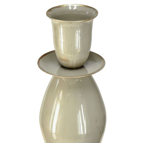 Artikel Hoge kaarsenhouder grijs goud metalen kaarsenhouder 51cm