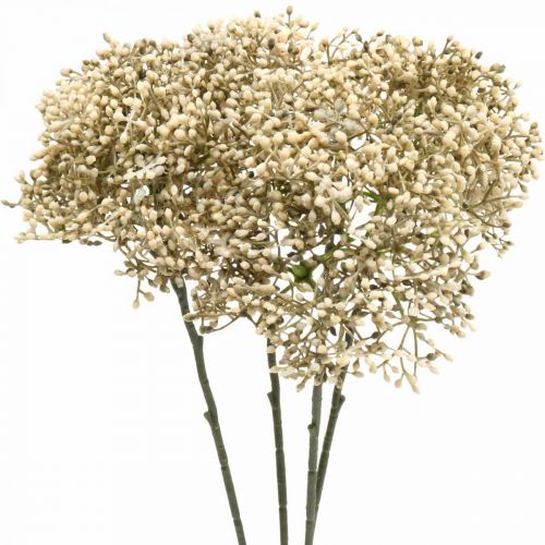 Floristik24 Kunst vlierbessen crème witte decoratieve bloesem tak 52cm 4st