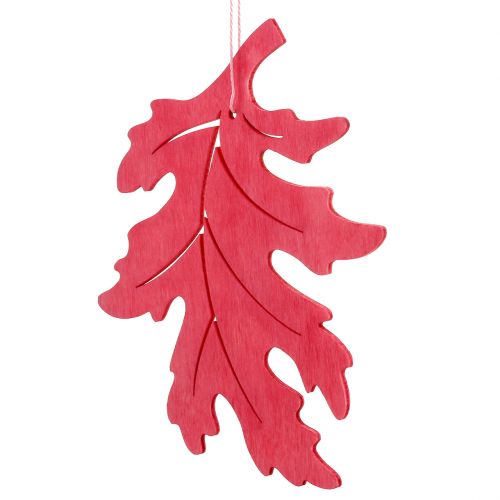 Houten bladerenmix voor het ophangen van diverse kleuren 15cm 9st