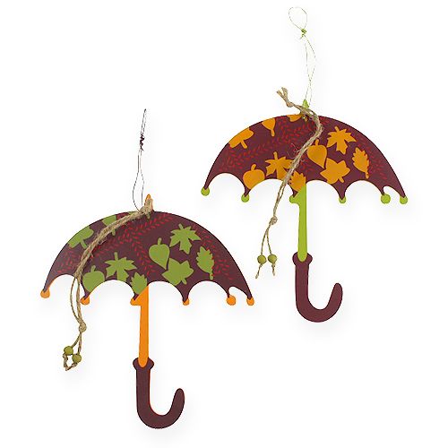 Floristik24 Houten paraplu om op te hangen 18cm 6st