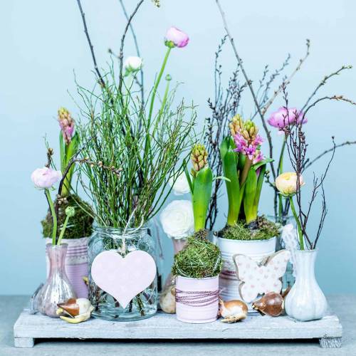 Floristik24 Houten dienblad met pootjes, tafeldecoratie in shabby chic, decoratief dienblad, vintage 50cm