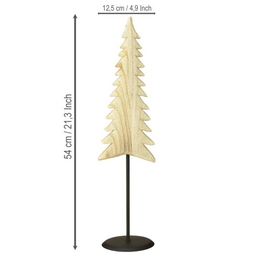 Artikel Houten kerstboom kerstversiering Paulownia naturel H54cm