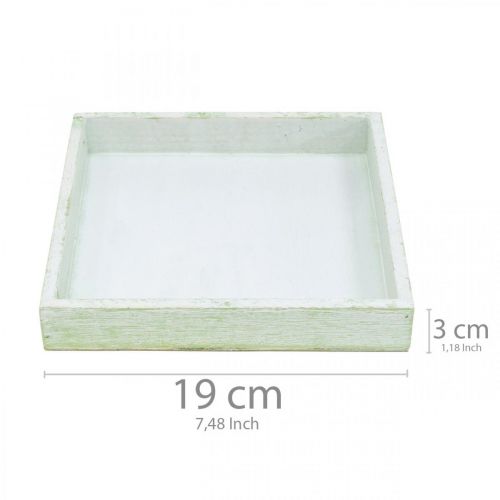 Floristik24 Houten onderzetter, tafeldecoratie, dienblad voor beplanting 19×19cm
