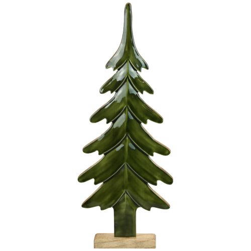 Floristik24 Houten decoratieve kerstboom groen glans effect 23,5×5×60cm