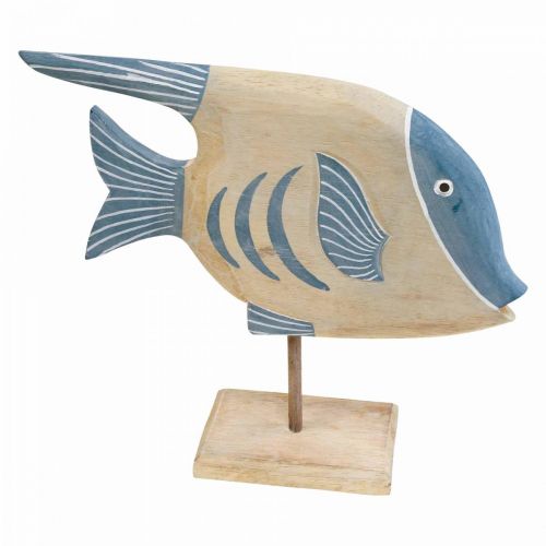 Houten vis deco large, deco vis staand H30cm