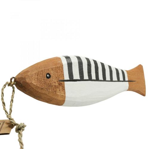 Artikel Houten vis decoratie groot, vis hanger hout 38cm
