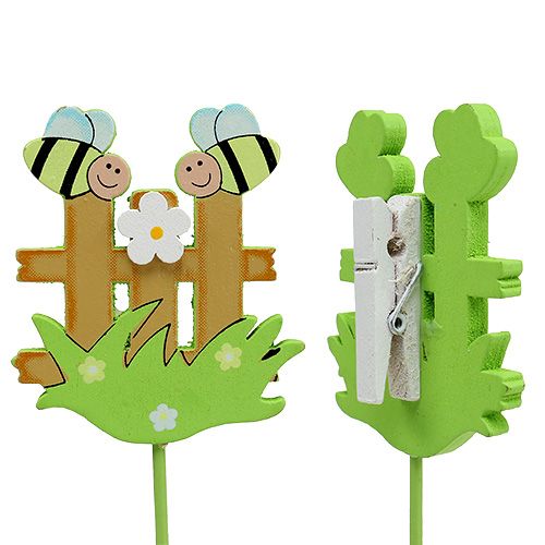 Floristik24 Houten plughek met dieren 6.5cm sort. 12 stuks