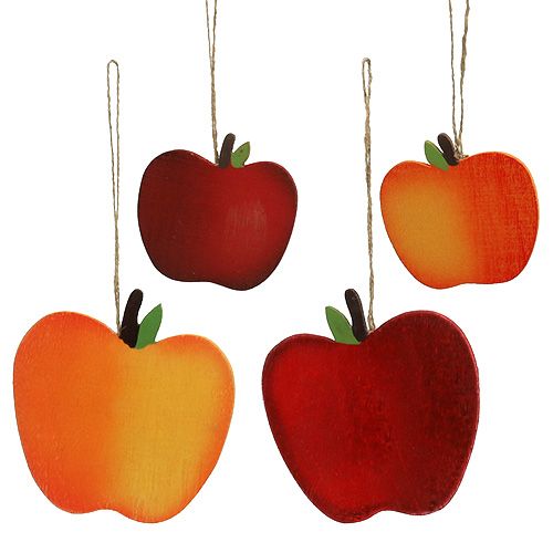 Floristik24 Krabappels om rood-geel op te hangen 9cm - 13cm 12st