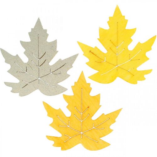 Artikel Strooidecoratie herfst, esdoorn bladeren, herfstbladeren goud, oranje, geel 4cm 72p