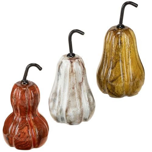 Floristik24 Houten peer peer houten decoratie herfst rood geel wit 12×6cm 3 stuks