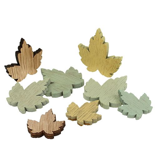 Floristik24 Houten bladeren esdoornbladeren pastel mix 3cm - 4,5cm 24 st