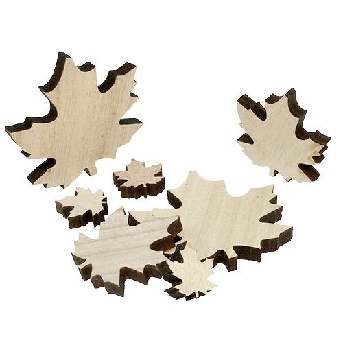 Floristik24 Houten bladeren, esdoorn bladeren mix 2.5cm - 7cm 36st