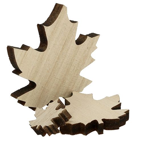 Floristik24 Houten bladeren, esdoorn bladeren mix 2.5cm - 7cm 36st