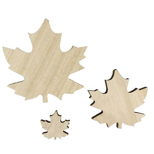 Floristik24 Houten bladeren, esdoorn bladeren mix 2.5cm - 7cm 36st